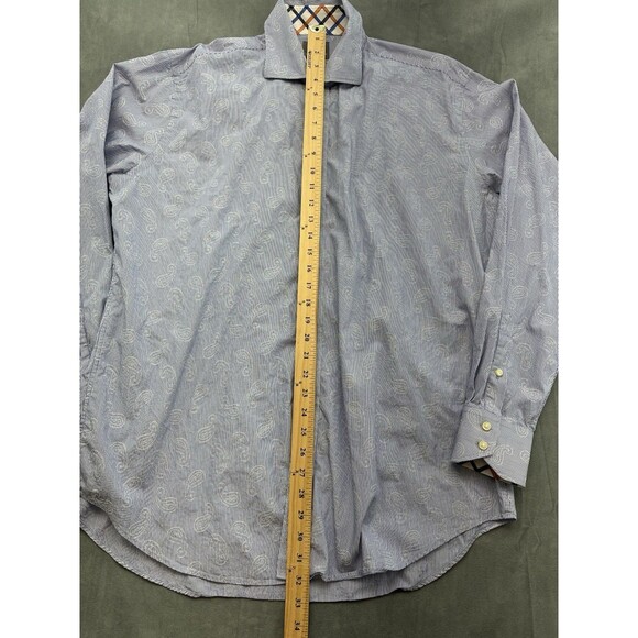 Thomas Dean Flip Cuff Button Up Shirt Multicolor Men's XL Long Sleeve Striped - Picture 7 of 9